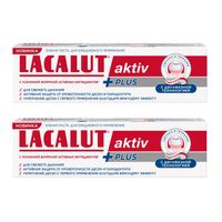2Х Паста зубная для ежедневного применения Aktiv Plus Lacalut/Лакалют 75мл