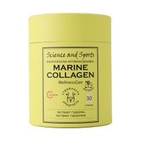 Морской коллаген вкус шиповника гарциния и гуарана с витамином С WellnessGen Science and Sports стик 30шт, миниатюра