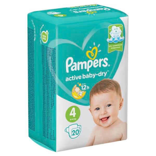 Подгузники Pampers (Памперс) Active Baby-Dry р.4 Maxi 7-14 кг 20 шт. фото №8