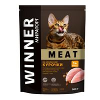 Корм сухой полнорационный из ароматной курочки для взрослых кошек старше 1года Meat Winner 300г