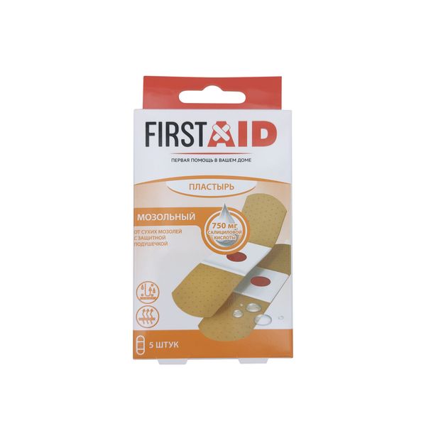 Пластырь мозольный First Aid/Ферстэйд 5шт PharmLine Limited 1411326 Пластырь мозольный First Aid/Ферстэйд 5шт - фото 1