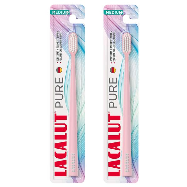 2Х Щетка зубная средней жесткости Pure Lacalut/Лакалют