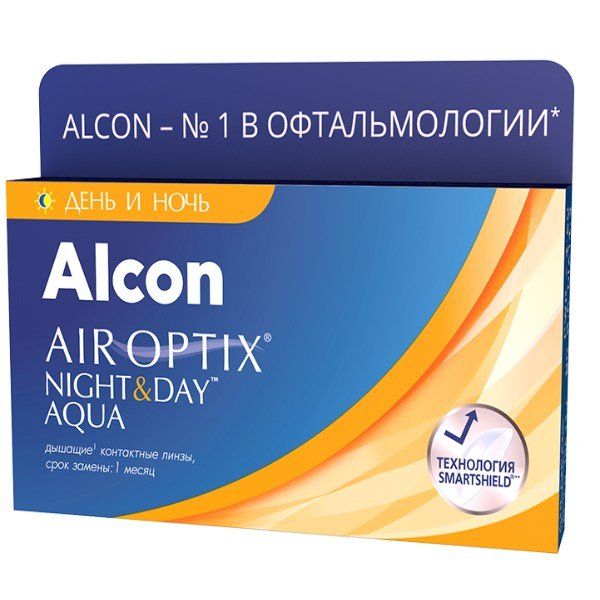 Контактные линзы air optix night & day aqua 3 шт 8,4, -1,25 alcon