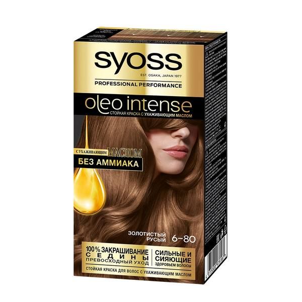 Краска для волос 6-80 Золотистый русый Oleo Intense Syoss/Сьосс 115мл фото №2