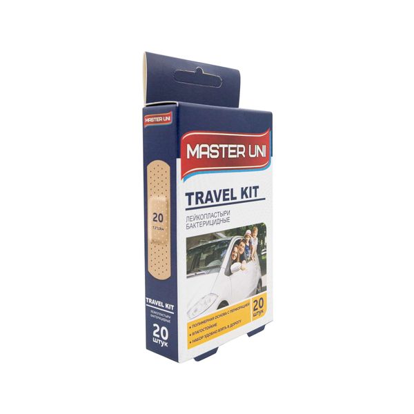 Лейкопластырь бактерицидный на полимерной основе Travel Kit Master Uni/Мастер Юни 20шт фото №4