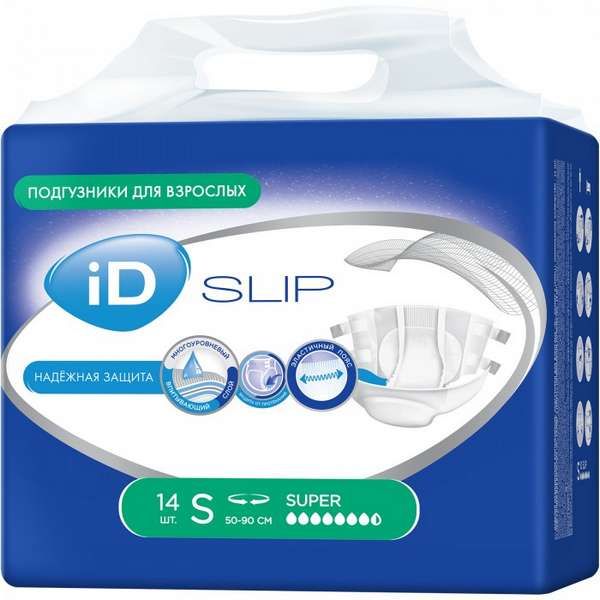 Подгузники для взрослых Slip iD/айДи 14шт р.S ОНТЭКС FR 1626146 Подгузники для взрослых Slip iD/айДи 14шт р.S - фото 1