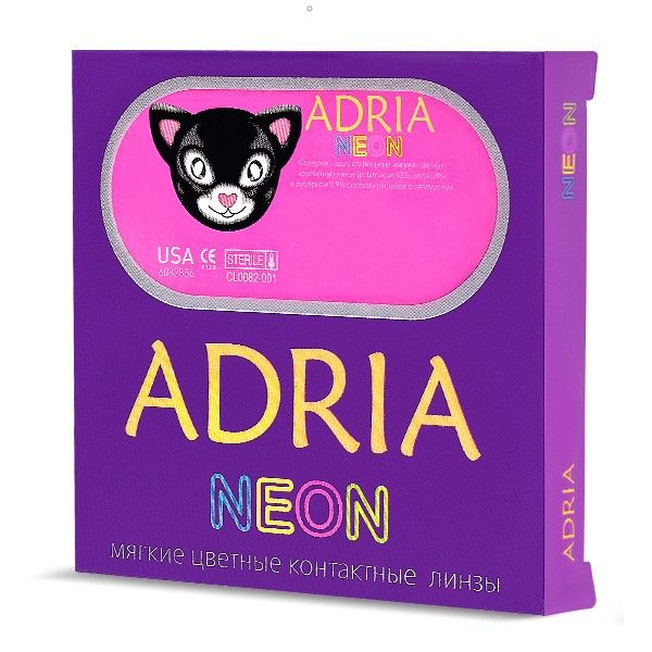 Купить Линзы контактные цветные Adria/Адриа Neon (8.6/-0, 00) Blue 2шт, Interojo Inc., Южная Корея