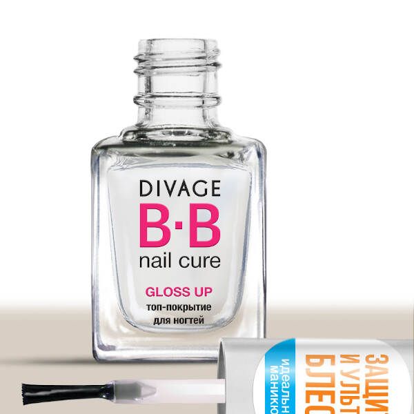 Топ-покрытие для ногтей gloss up bb nail cure Divage 12 мл фото №3