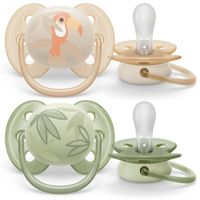 Соска-пустышка силиконовая ортодонтическая с футляром 0-6 мес. Ultra Soft Philips Avent 2шт (SCF091/07)