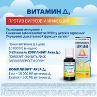 Витамин Д Компливит Аква Д3 капли для приема внутрь 10мл миниатюра фото №4