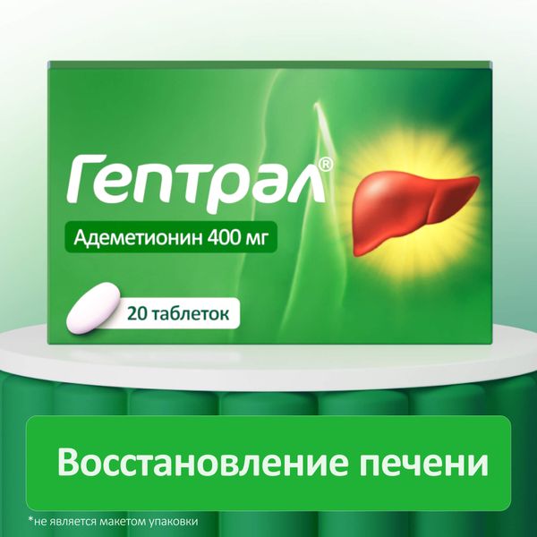 Гептрал таблетки кишечнорастворимые п/о плен. 400мг 20шт фото №11