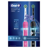 Набор Зубная щетка электрическая Smart 4 тип 3767 с заряд. устр. 3757 розовая+черная Oral-B/Орал-би