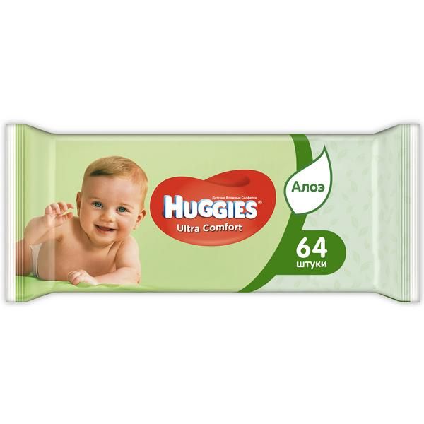 Салфетки влажные детские Huggies/Хаггис Ultra Comfort 64 шт. фото №4