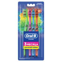 Щетка зубная средней жесткости Colors Oral-B/Орал-би 4шт