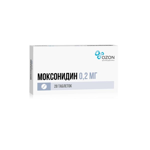 Моксонидин таблетки п/о плен. 0,2мг 28шт моксонидин канон таблетки п о плен 0 4мг 28шт