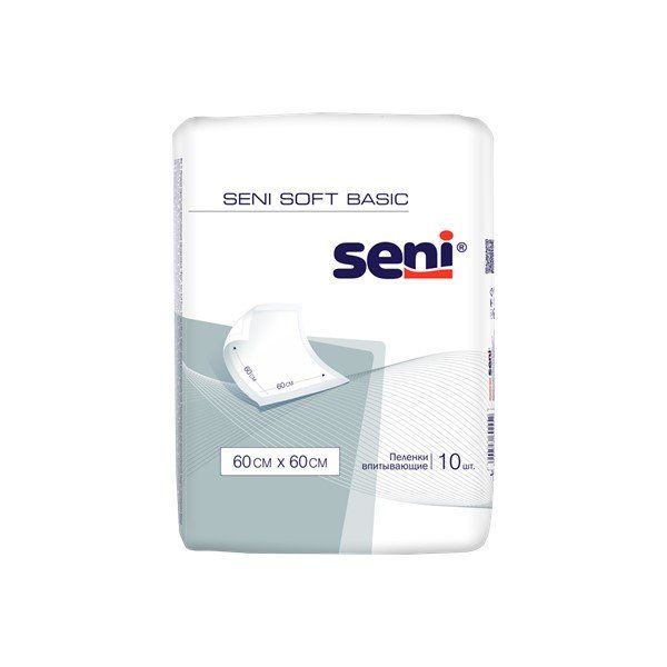 Пеленки впитывающие одноразовые Seni Soft Basic 60 x 60 см 10 шт. ООО Белла