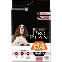 Корм сухой для собак старше 7 лет средних и крупных пород с чувствительной кожей, с высоким содержанием лосося Pro Plan 3кг
