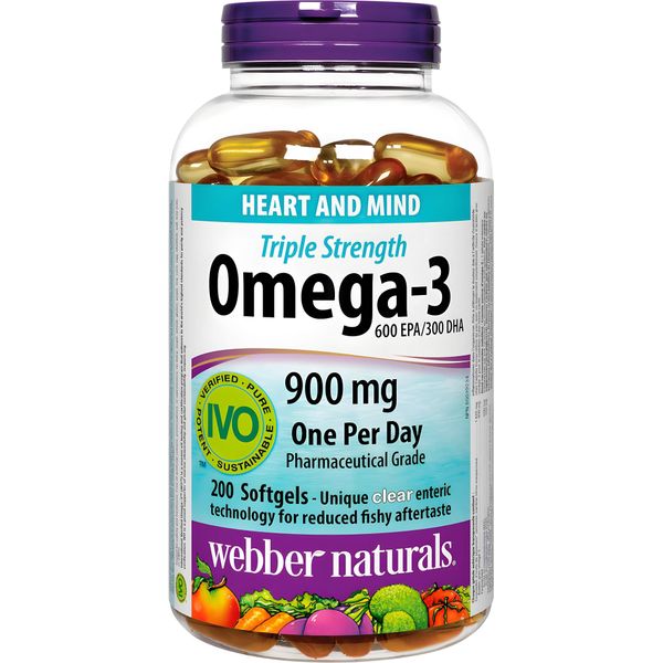 Омега-3 тройная сила 900мг Webber Naturals капсулы 1974мг 200шт