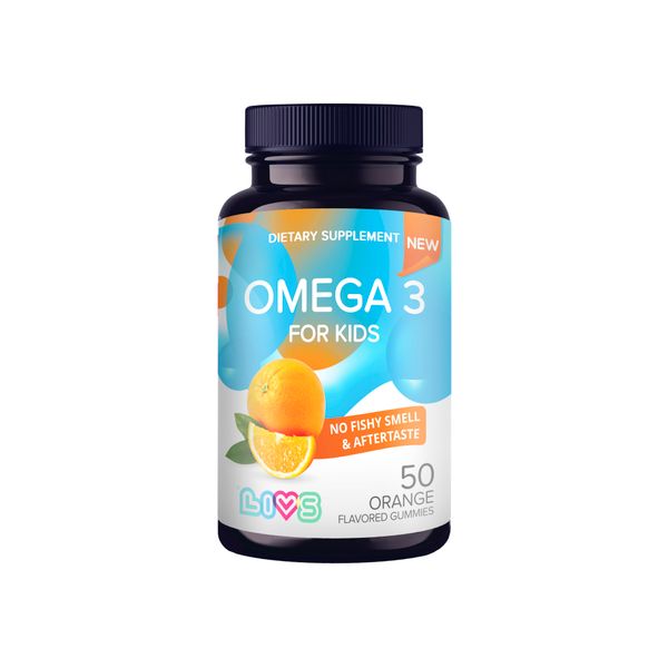 Омега-3 для детей от 3 лет вкус апельсина LIVS пастилки жевательные 4г 50шт