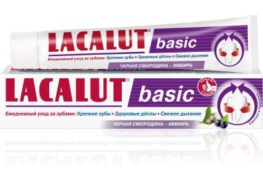 Паста зубная Lacalut/Лакалют Basic Черная смородина-имбирь 75мл