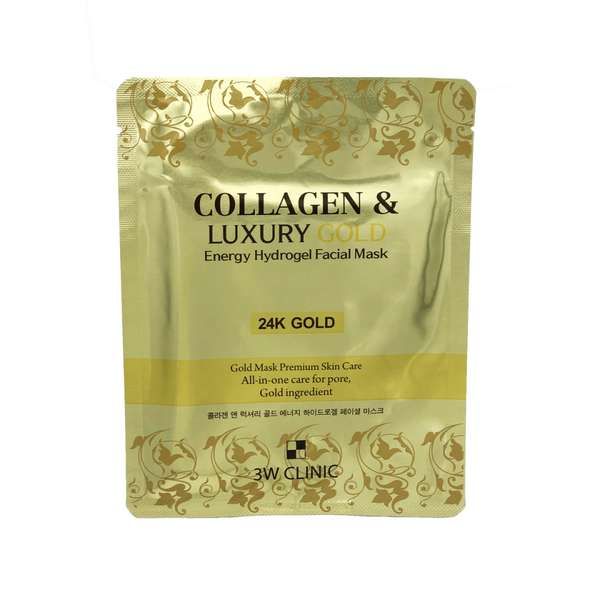 Маска д/лица гидрогелевая с золотом Collagen&luxury gold energy hydrogel facial mask 3W Clinic 30г
