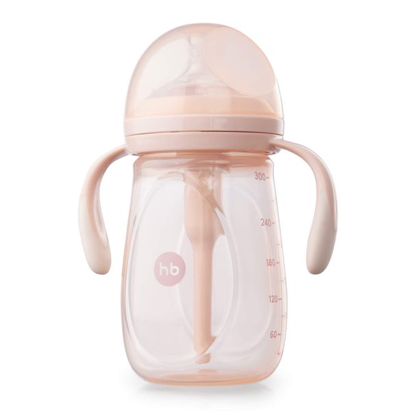 Бутылочка антиколиковая с ручками и силиконовой соской розовый Happy Baby/Хэппи Беби 300мл фото №5