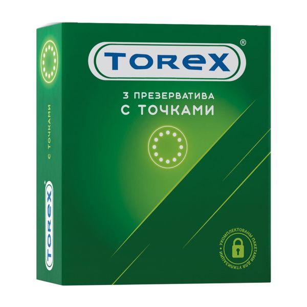 Презервативы с точками Torex/Торекс 3шт презервативы классические torex торекс 3шт