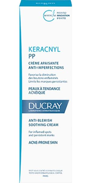 Крем для кожи склонной к акне успокаивающий мультикорректирующий Keracnyl PP+ Ducray/Дюкрэ 30мл ducray keracnyl pp крем успокаивающий мультикорректирующий для кожи склонной к акне 30 мл