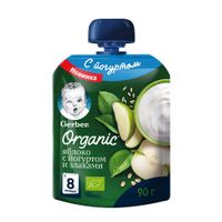 Пюре органическое йогурт-яблоко-злаки Gerber/Гербер пауч 90г