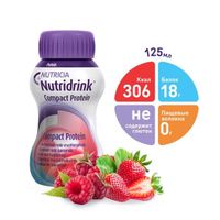 Смесь высокобелковая калорийная вкус фруктово-ягодная Компакт Протеин Nutridrink/Нутридринк 125мл 4шт миниатюра фото №2