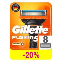 Кассеты Gillette (Жиллетт) сменные для безопасных бритв Fusion Power, 8 шт.