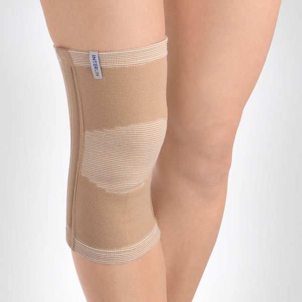 Бандаж на коленный сустав Интерлин РК К02, бежевый, р.M бандаж на икроножную мышцу интерлин рк с01 бежевый р s