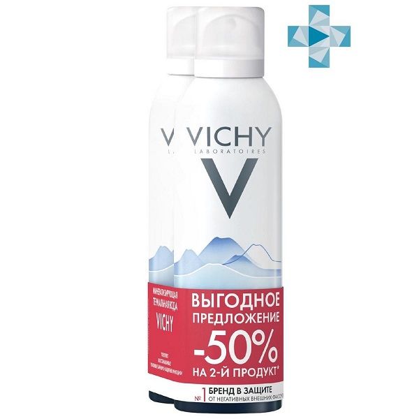 Вода термальная скидка -50% на второй Vichy/Виши 150мл 2шт (VRU05070) avene термальная вода набор 150 мл х 2 скидка 50% на второй продукт