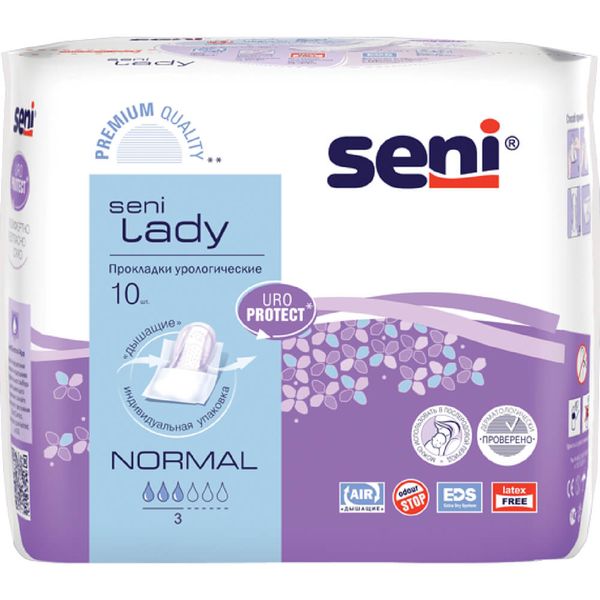 Прокладки урологические Seni (Сени) Lady Normal 10шт прокладки урологические seni сени lady normal 10шт
