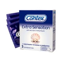 Презервативы с крупными точками и ребрами Extra Sensation Contex/Контекс 3шт