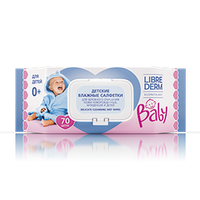 Салфетки влажные для очищения кожи новорожденных, младенцев и детей Baby Librederm/Либридерм 70шт