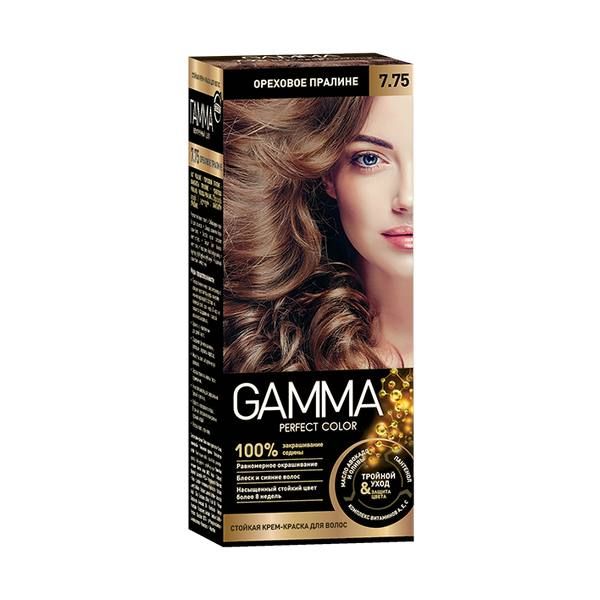 Крем-краска для волос ореховое пралине Gamma Perfect color Свобода тон 7.75 Свобода АО 751455 - фото 1