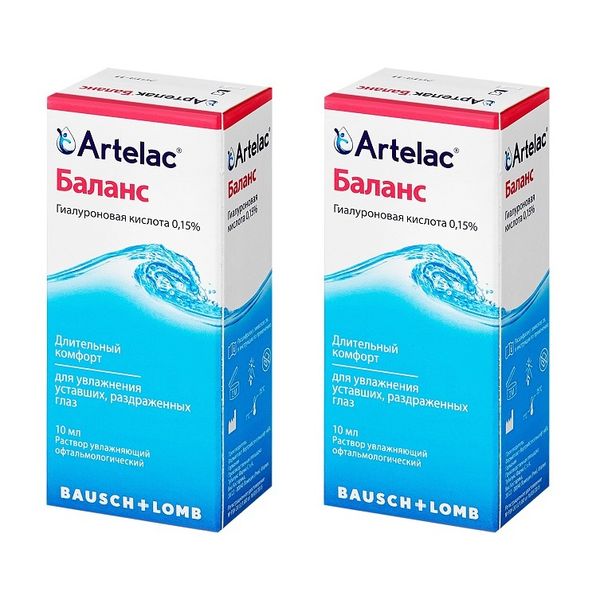 2Х Артелак баланс раствор увлажняющий офтальмологический 10мл 1381₽