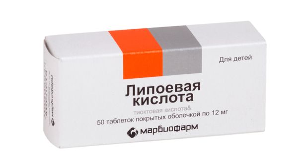 Липоевая кислота таблетки п/о плен. 12мг 50шт
