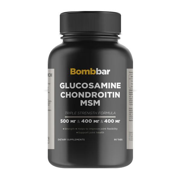 Глюкозамин+Хондроитин МСМ Bombbar таблетки 1580мг 90шт нэйчес баунти глюкозамин хондроитин плюс с кальцием и витамином д таблетки 120