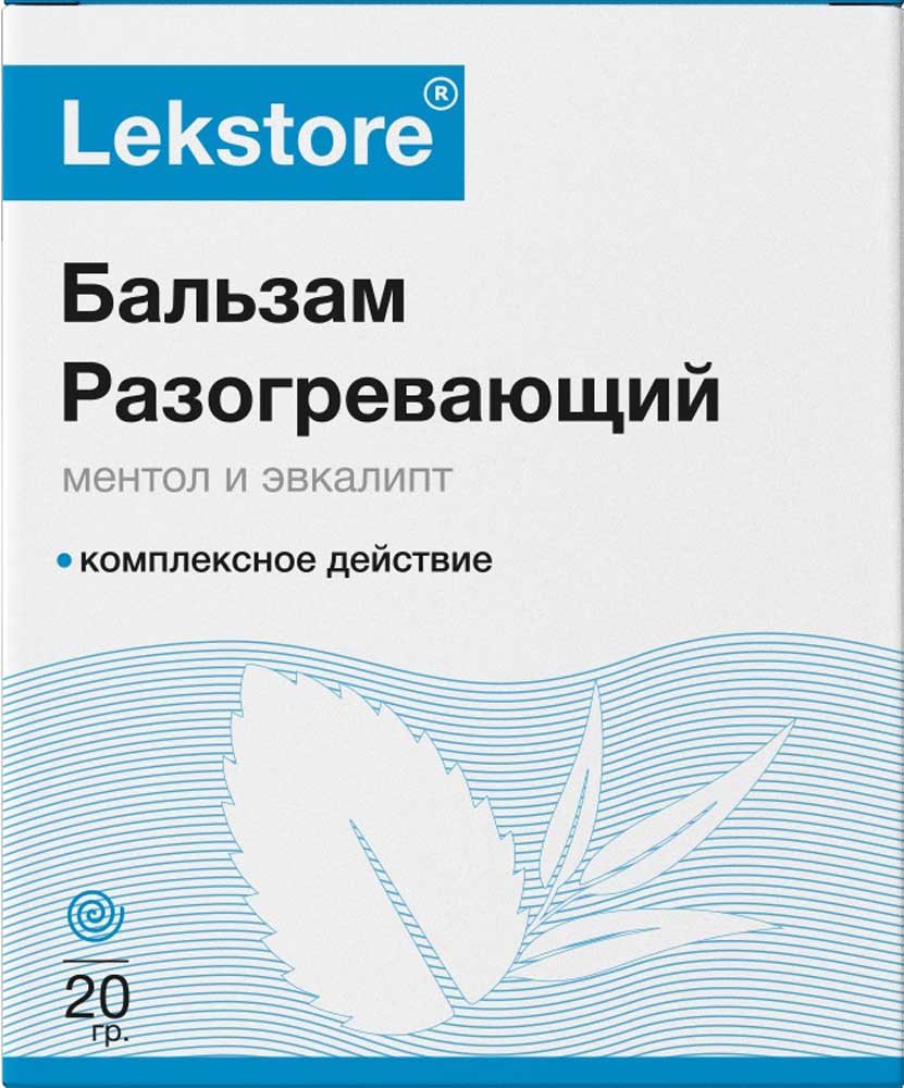 Бальзам для тела с ментолом и эвкалиптом с разогревающим эффектом  Lekstore/Лекстор 20 г купить в Москве, честные отзывы покупателей