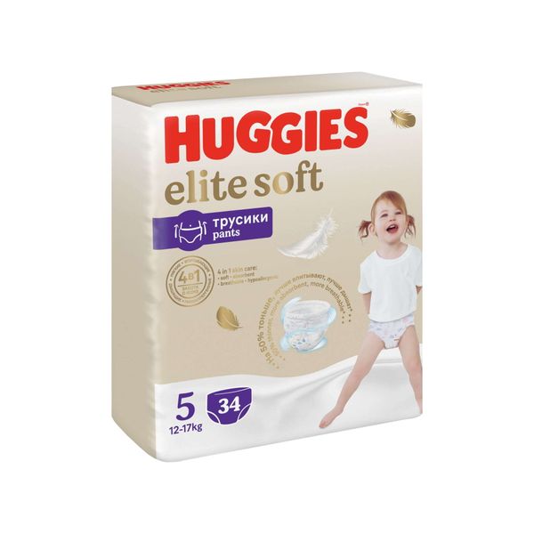 Подгузники-трусики детские одноразовые Elite Soft Huggies/Хаггис 12-17кг 34шт р.5 фото №2