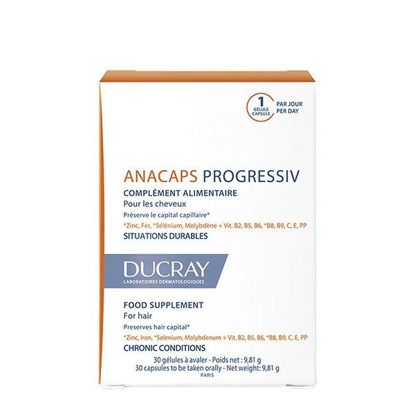 Витаминный комплекс для волос Anacaps Progressiv Ducray/Дюкрэ капсулы 327мг 30шт