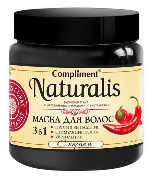 Маска для волос Naturalis с перцем 3в1 (против выпад., стим. роста, укреп.), Compliment 500 мл маска для волос compliment color gloss