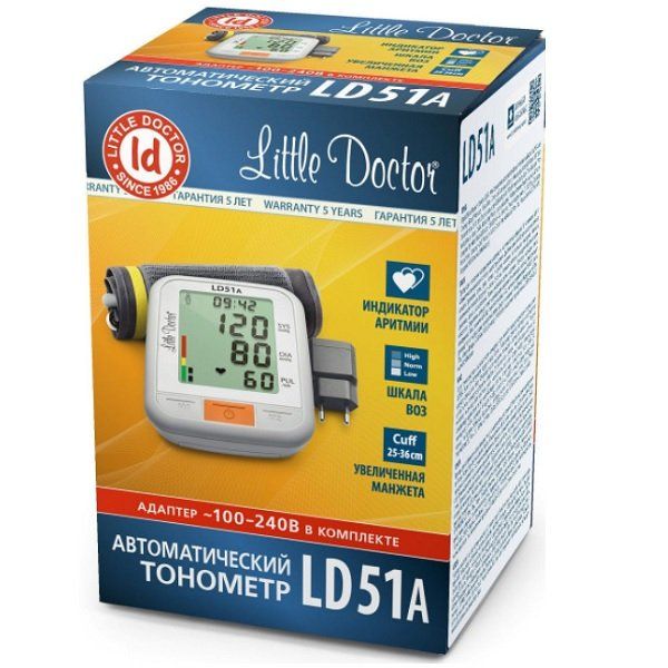 Купить Тонометр автоматический цифровой LD51A с принадлежностями Little Doctor/Литл Доктор, Little Doctor International, Сингапур