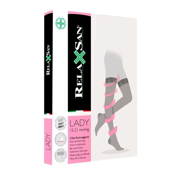 Чулки компрессионные 15-21 mmHg Lady Relaxsan/Релаксан Stay-Up, черные, р.3 фото №2