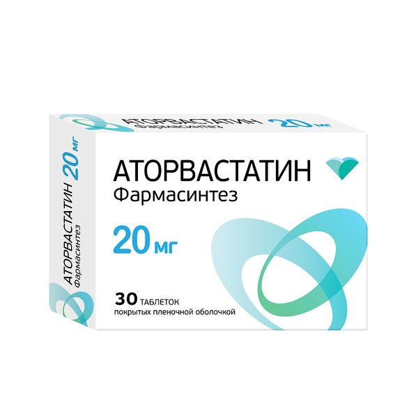 Аторвастатин Фармасинтез таблетки п/о плен. 20мг 30шт -   .