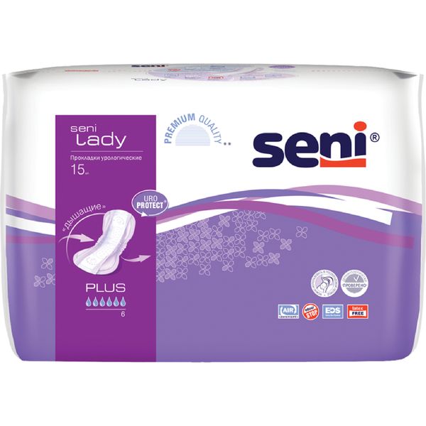 Прокладки урологические Seni (Сени) Lady Plus 800 мл 15шт прокладки урологические seni сени lady normal 10шт