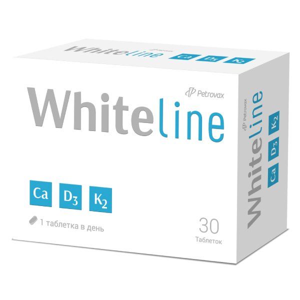 Кальций+Д3+K2 Whiteline/Вайтлайн таблетки 1560,8мг 30шт