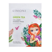 Маска для лица тонизирующая с зелёным чаем и коллагеном Green tea collagen essence mask 25 г Limoni
